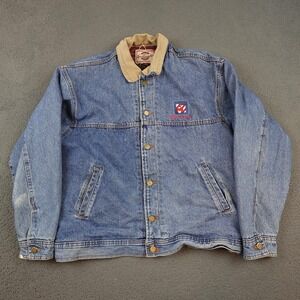 Vintage Sportsmaster Denim Jacket Mens Large Blanket Lined Frazier Made USA 90s